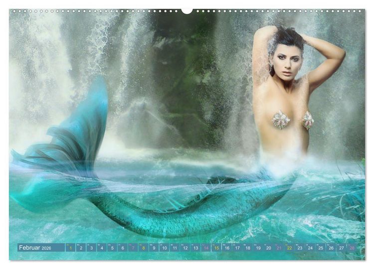 Produktbild: Meerjungfrauen - der Zauber lebt (hochwertiger Premium Wandkalender 2026 DIN A2 quer), Kunstdruck in Hochglanz