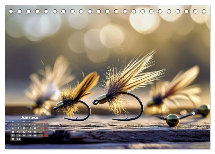 Produktbild: Meisterwerke - K&uuml;nstliche Fliegen (Tischkalender 2026 DIN A5 quer), CALVENDO Monatskalender