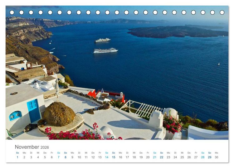 Produktbild: Santorin - Perle der Kykladen (Tischkalender 2026 DIN A5 quer), CALVENDO Monatskalender