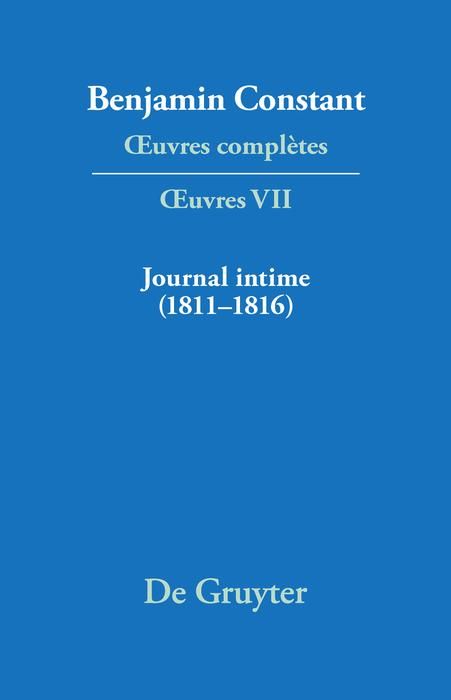 Produktbild: Journal intime (1811-1816). Carnet. Livres de d&eacute;penses