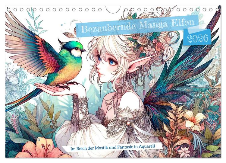 Produktbild: Bezaubernde Manga Elfen (Wandkalender 2026 DIN A4 quer), CALVENDO Monatskalender