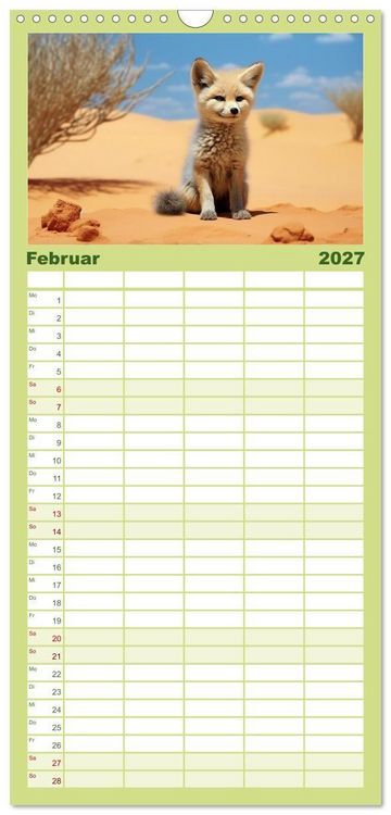 Produktbild: Familienplaner 2027 - Quer durch die Tierwelt der Erde mit 5 Spalten (Wandkalender, 21 x 45 cm) CALVENDO
