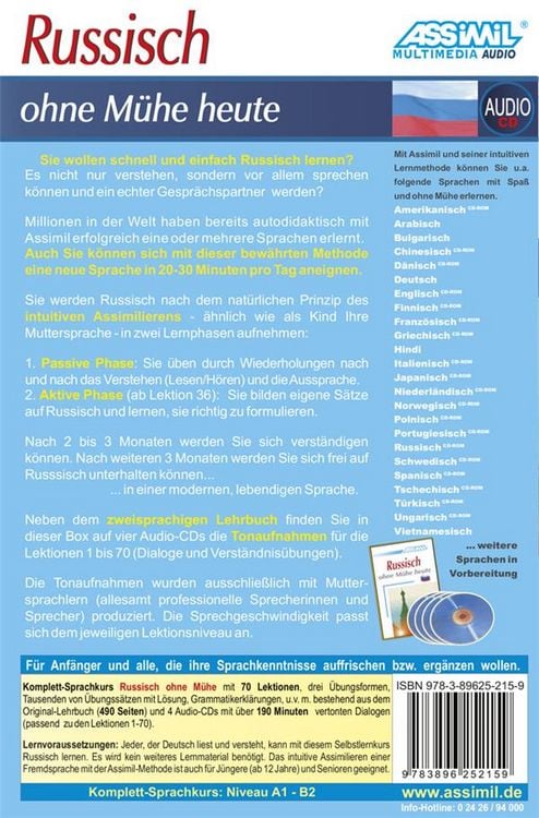 Produktbild: ASSiMiL Russisch ohne M&uuml;he heute - Audio-Sprachkurs - Niveau A1-B2
