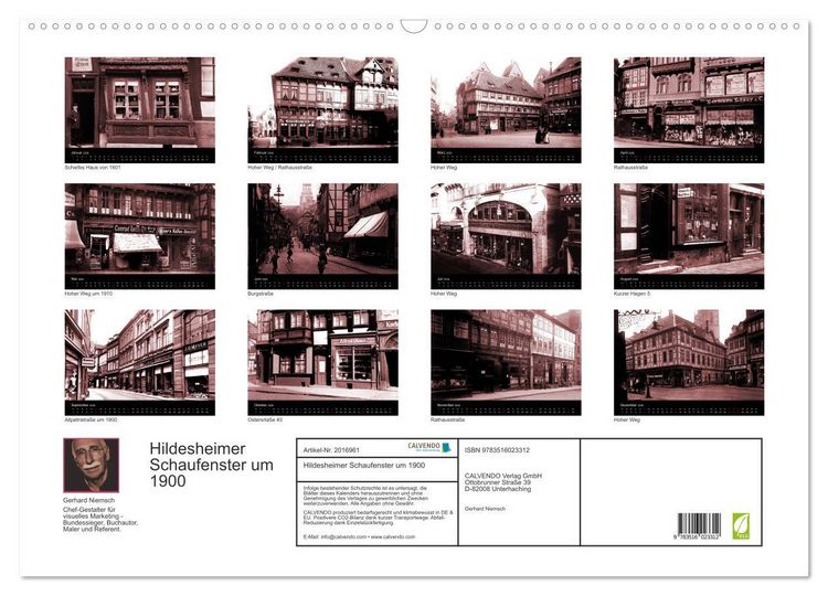 Produktbild: Hildesheimer Schaufenster um 1900 (Wandkalender 2026 DIN A2 quer), CALVENDO Monatskalender