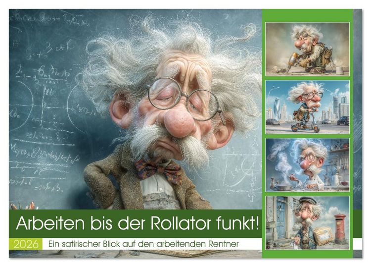 Produktbild: Arbeiten bis der Rollator funkt! (Tischkalender 2026 DIN A5 quer), CALVENDO Monatskalender