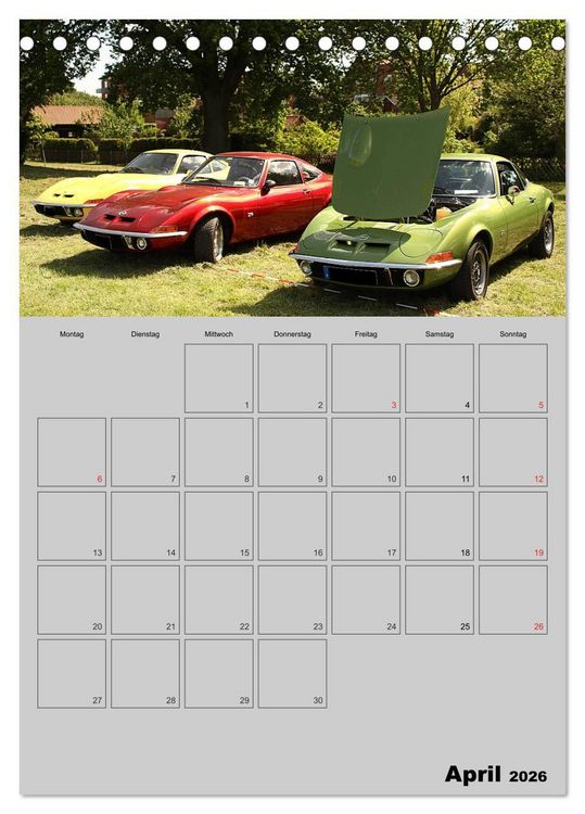 Produktbild: Opel GT Terminplaner (Tischkalender 2026 DIN A5 hoch), CALVENDO Monatskalender