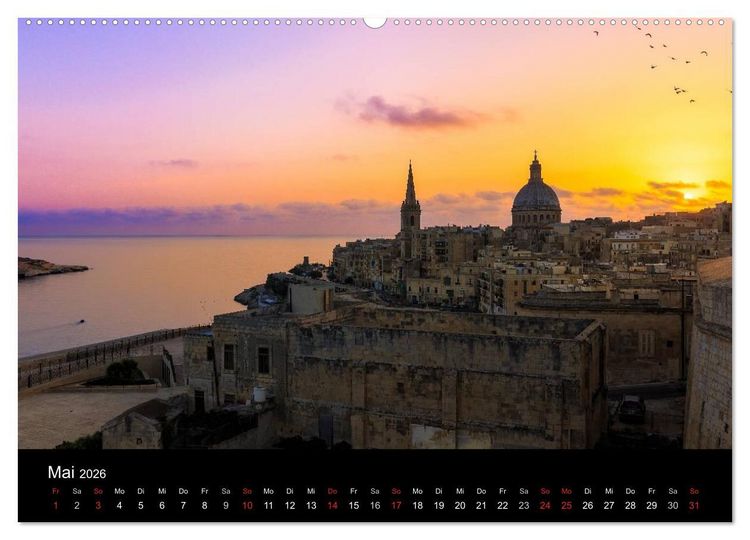 Produktbild: Maltesische Ansichten (hochwertiger Premium Wandkalender 2026 DIN A2 quer), Kunstdruck in Hochglanz