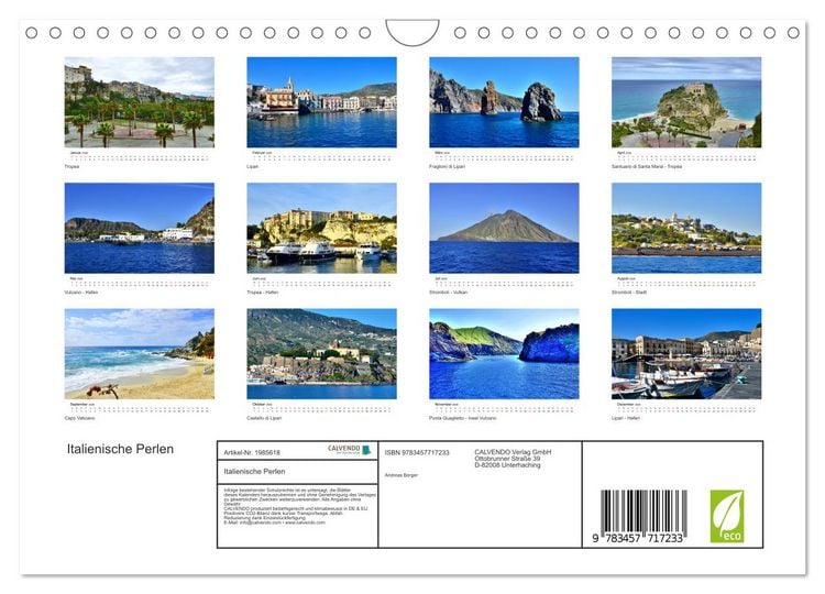 Produktbild: Italienische Perlen (Wandkalender 2026 DIN A4 quer), CALVENDO Monatskalender