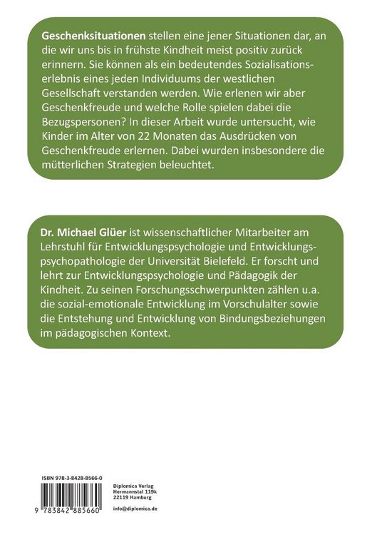 Produktbild: Geschenkfreude im Kleinkindalter: Eine empirische Studie zur emotionalen Sozialisation von Kleinkindern in einer Geschenksituation