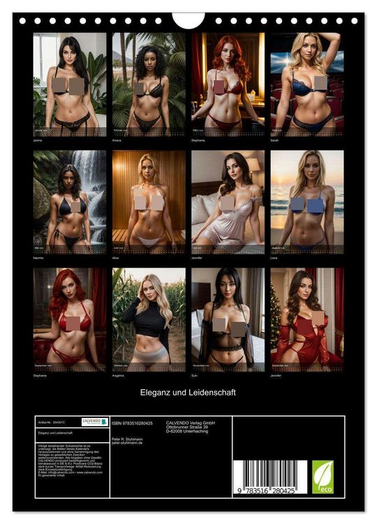 Produktbild: Eleganz und Leidenschaft (Wandkalender 2026 DIN A4 hoch), CALVENDO Monatskalender