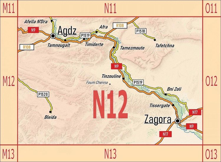 Produktbild: N12: Agdz - Zagora - Vall&eacute;e du Dr&acirc;a - 1:120.000