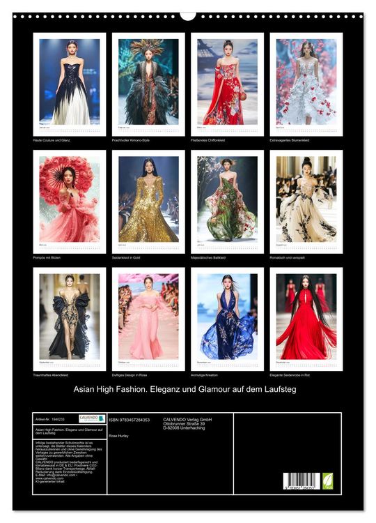 Produktbild: Asian High Fashion. Eleganz und Glamour auf dem Laufsteg (Wandkalender 2026 DIN A2 hoch), CALVENDO Monatskalender