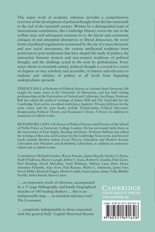 Produktbild: The Cambridge History of Twentieth-Century Political Thought