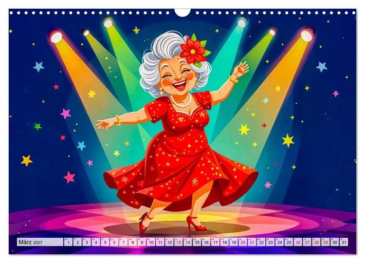 Produktbild: Oma rockt den Ruhestand - Lustiger Frauenkalender mit Humor (Wandkalender 2027 DIN A3 quer), CALVENDO Monatskalender