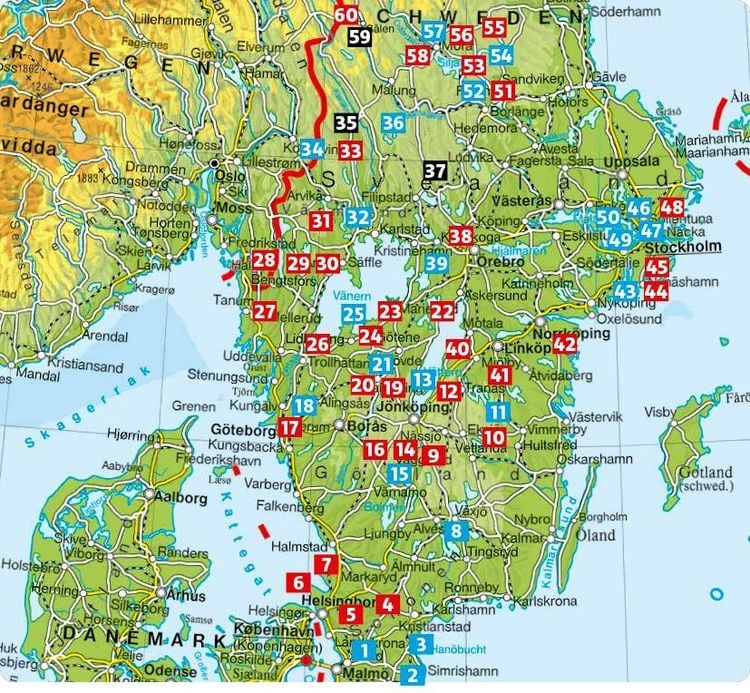 Produktbild: ROTHER Wanderf&uuml;hrer Schweden: Der S&uuml;den. 60 Touren von Sk&aring;ne, Sm&aring;land und V&auml;rmland &uuml;ber Stockholm bis Dalarna