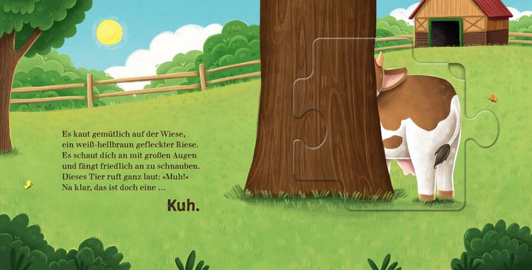 Produktbild: Nanu, welches Tier versteckt sich hier? Ein Bauernhof-Puzzle-Buch