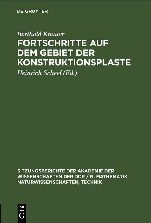 Produktbild: Fortschritte auf dem Gebiet der Konstruktionsplaste