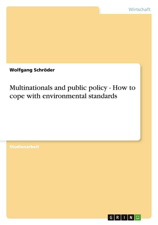 Produktbild: Multinationals and public policy - How to cope with environmental standards