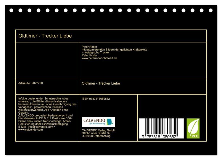 Produktbild: Oldtimer - Trecker Liebe (Tischkalender 2026 DIN A5 quer), CALVENDO Monatskalender