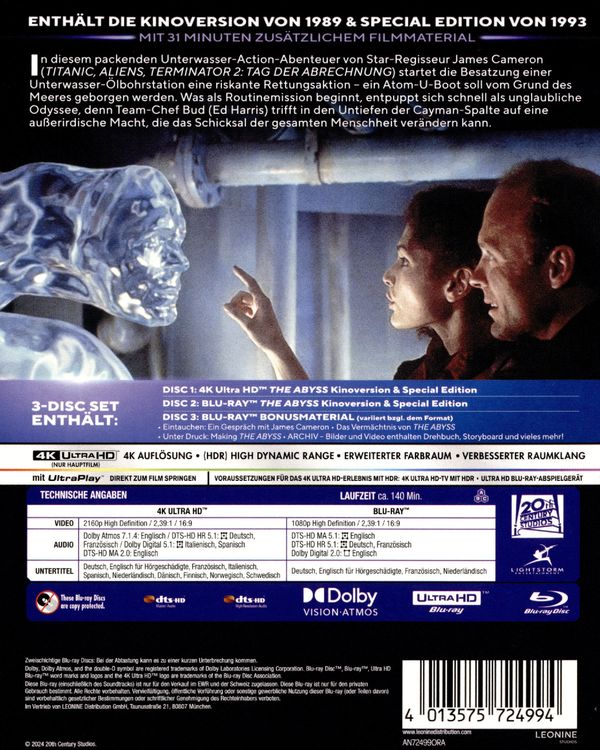 Abyss - Abgrund des Todes (4K Ultra HD) (+ Blu-ray)