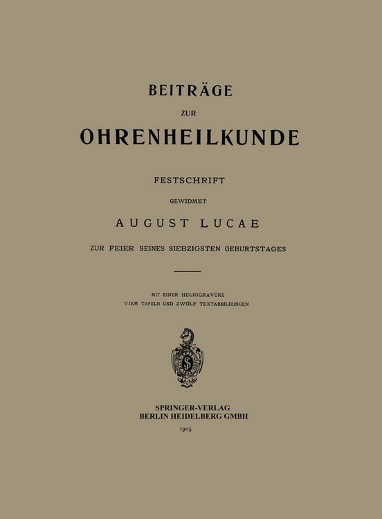 Produktbild: Beitr&auml;ge zur Ohrenheilkunde