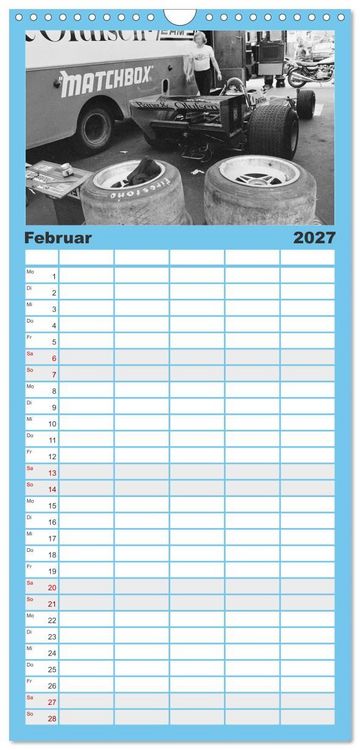 Produktbild: Familienplaner 2027 - Formel, Rennen, Boxengasse 1971-&acute;83 mit 5 Spalten (Wandkalender, 21 x 45 cm) CALVENDO