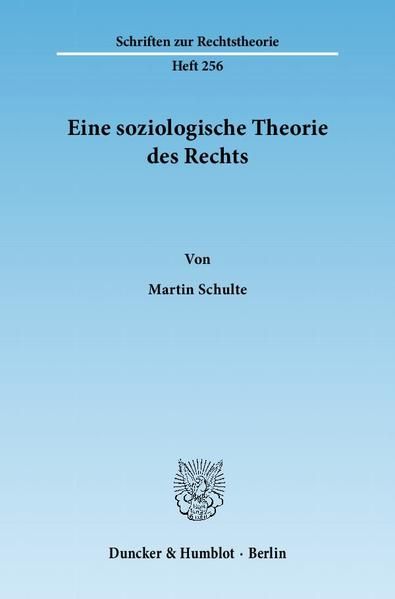 Produktbild: Eine soziologische Theorie des Rechts.