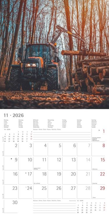 Produktbild: Traktoren 2026 - Broschürenkalender 30x30 cm (30x60 geöffnet) - Kalender mit Platz für Notizen - Tractors - Bildkalender - Wandplaner - Wandkalender
