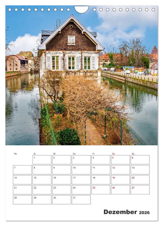 Produktbild: Stra&szlig;burg - Urlaubsplaner (Wandkalender 2026 DIN A4 hoch), CALVENDO Monatskalender