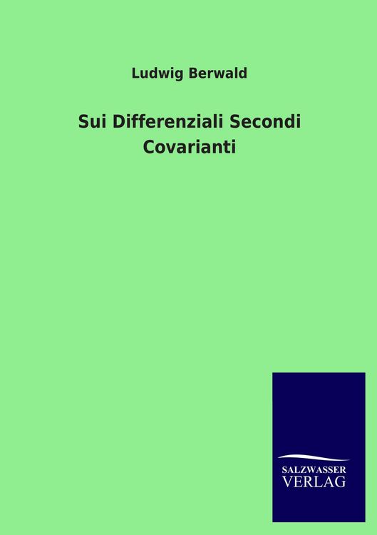 Produktbild: Sui Differenziali Secondi Covarianti