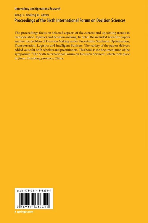 Produktbild: Proceedings of the Sixth International Forum on Decision Sciences