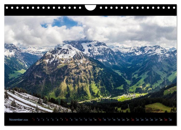 Produktbild: Region Oberstdorf - Kleinwalsertal und Nebelhorn (Wandkalender 2026 DIN A4 quer), CALVENDO Monatskalender