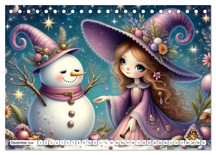 Produktbild: Luna, die kleine Zauberhexe (Tischkalender 2026 DIN A5 quer), CALVENDO Monatskalender