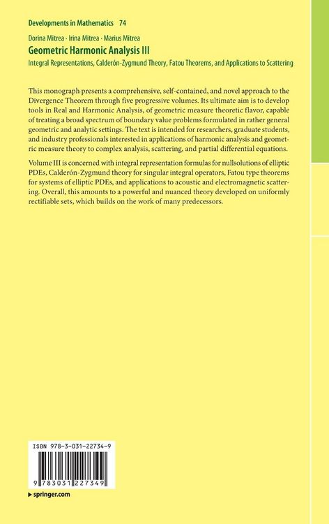 Produktbild: Geometric Harmonic Analysis III