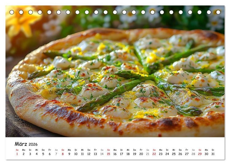Produktbild: Pizza geht immer - Zu jeder Jahreszeit (Tischkalender 2026 DIN A5 quer), CALVENDO Monatskalender