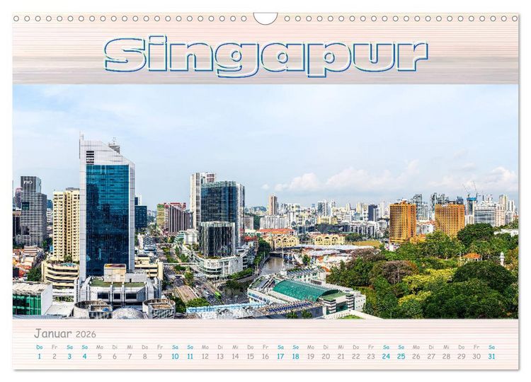 Produktbild: Singapur als Panorama (Wandkalender 2026 DIN A3 quer), CALVENDO Monatskalender