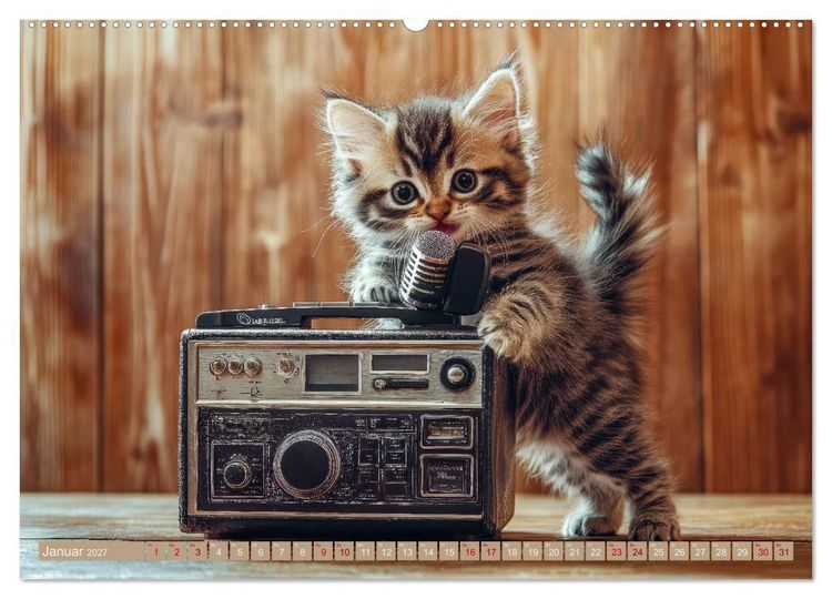 Produktbild: Miau-sikalische Momente (hochwertiger Premium Wandkalender 2027 DIN A2 quer), Kunstdruck in Hochglanz