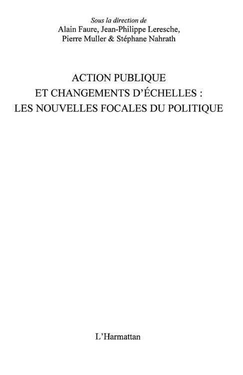 Produktbild: Action publique et changementd'echelles