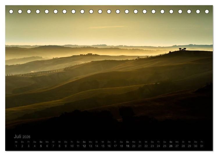 Produktbild: &ndash; Magie des Lichtes &ndash; TOSKANA (Tischkalender 2026 DIN A5 quer), CALVENDO Monatskalender