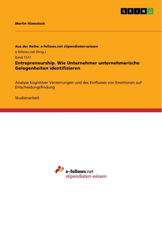 Produktbild: Entrepreneurship. Wie Unternehmer unternehmerische Gelegenheiten identifizieren