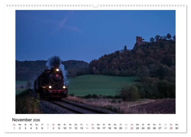 Produktbild: Mit der Eisenbahn in die Fr&auml;nkische Schweiz (hochwertiger Premium Wandkalender 2026 DIN A2 quer), Kunstdruck in Hochglanz