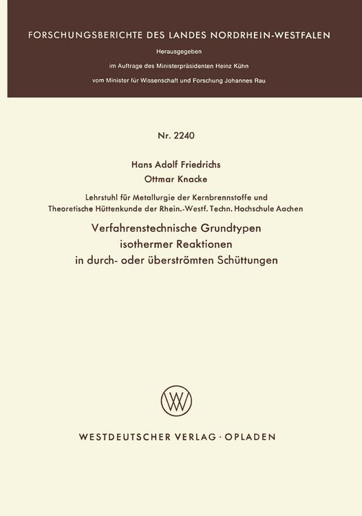 Produktbild: Verfahrenstechnische Grundtypen isothermer Reaktionen in durch- oder &uuml;berstr&ouml;mten Sch&uuml;ttungen