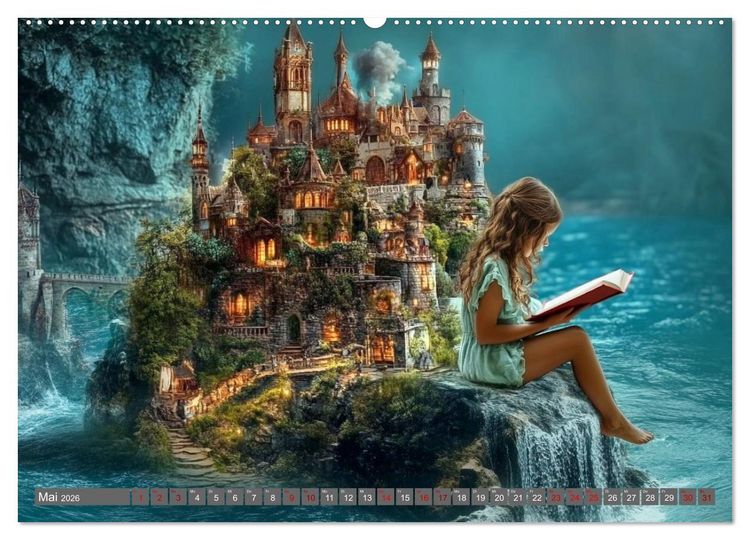Produktbild: Lesen ist eine Reise durch Zeit und Raum (hochwertiger Premium Wandkalender 2026 DIN A2 quer), Kunstdruck in Hochglanz