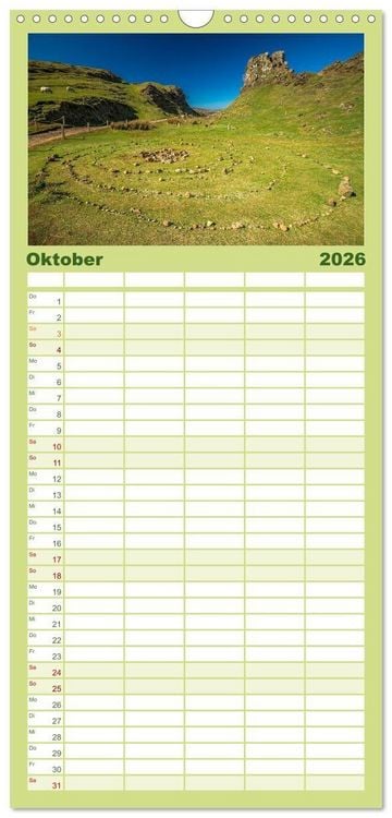 Produktbild: Familienplaner 2026 - Raue Sch&ouml;nheit - Isle of Skye mit 5 Spalten (Wandkalender, 21 x 45 cm) CALVENDO