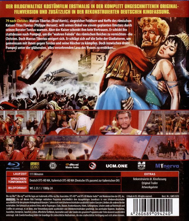 Produktbild: Die letzten Stunden von Pompeji - Extended Kinofassung (in HD neu abgetastet, Original-Extended+Deutsche Kinoversion)