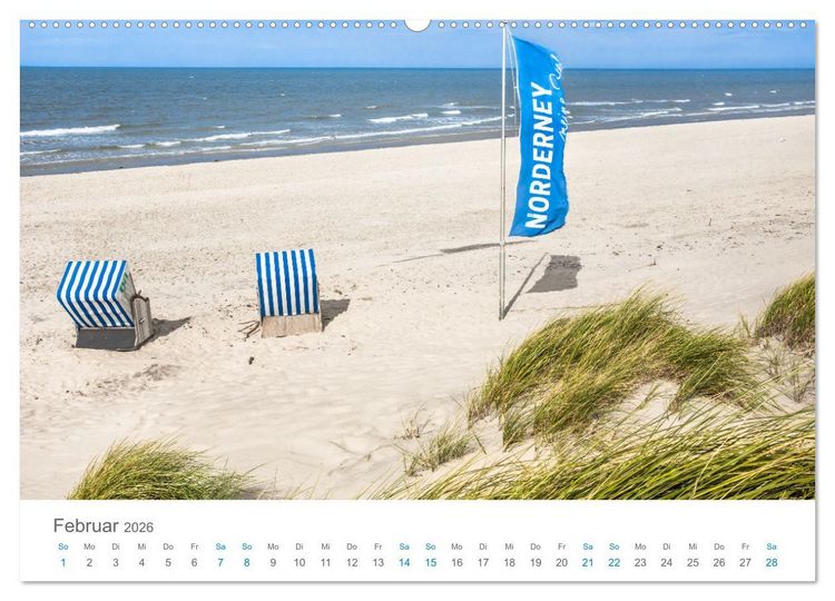 Produktbild: Norderney Sehnsuchtskalender (Wandkalender 2026 DIN A2 quer), CALVENDO Monatskalender