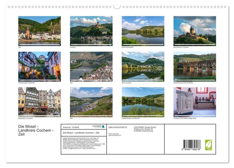 Produktbild: Die Mosel - Landkreis Cochem - Zell (hochwertiger Premium Wandkalender 2026 DIN A2 quer), Kunstdruck in Hochglanz