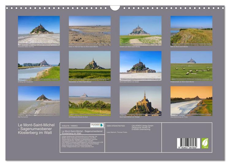 Produktbild: Le Mont-Saint-Michel - Sagenumwobener Klosterberg im Watt (Wandkalender 2026 DIN A3 quer), CALVENDO Monatskalender