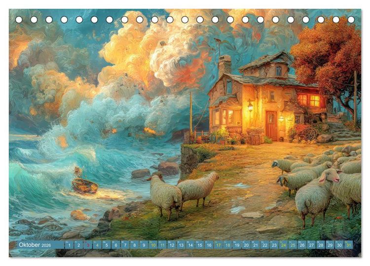 Produktbild: Am Wasser - Bei Sturm und Sonnenschein (Tischkalender 2026 DIN A5 quer), CALVENDO Monatskalender