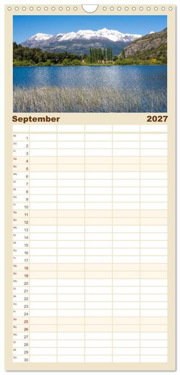 Produktbild: Familienplaner 2027 - Patagonien - Eine Landschaft der Kontraste mit 5 Spalten (Wandkalender, 21 x 45 cm) CALVENDO